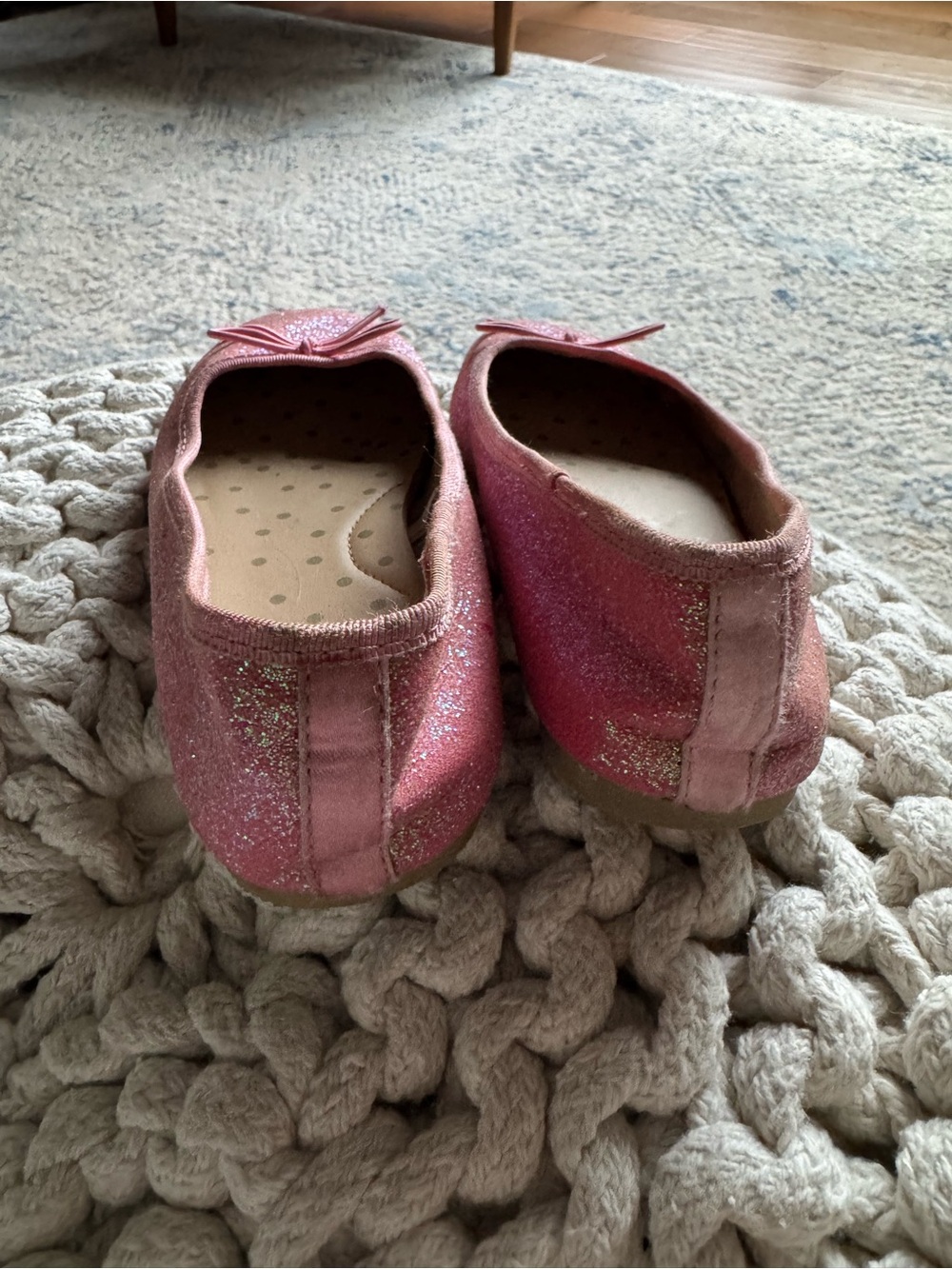 Cat & Jack Pink Glitter Ballet Flats - Picture 6 of 8